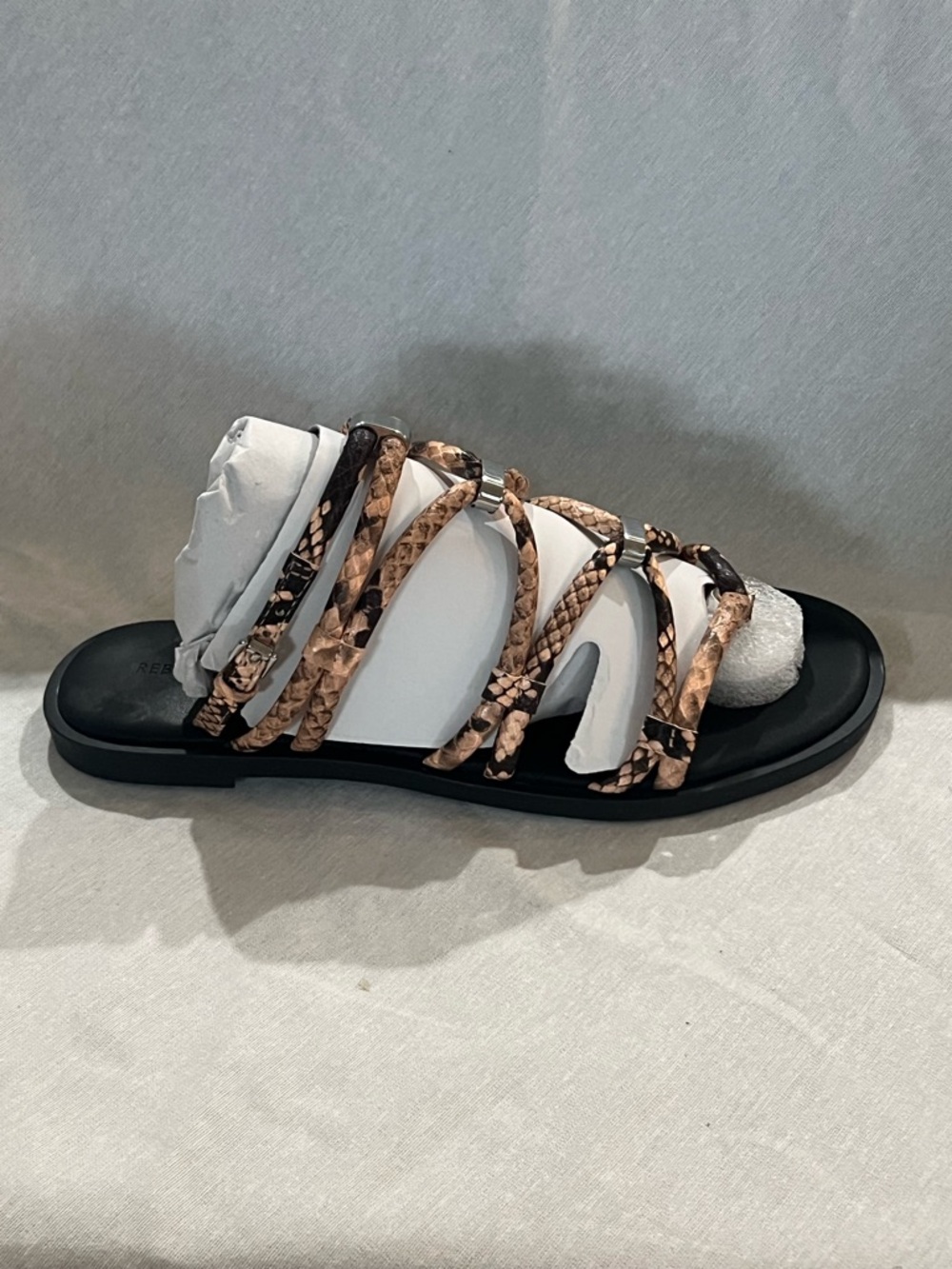 Rebecca  Minkoff Sarle Too Snake-Print Strappy Gladiator Sandals NWT Size 7 - Picture 6 of 7